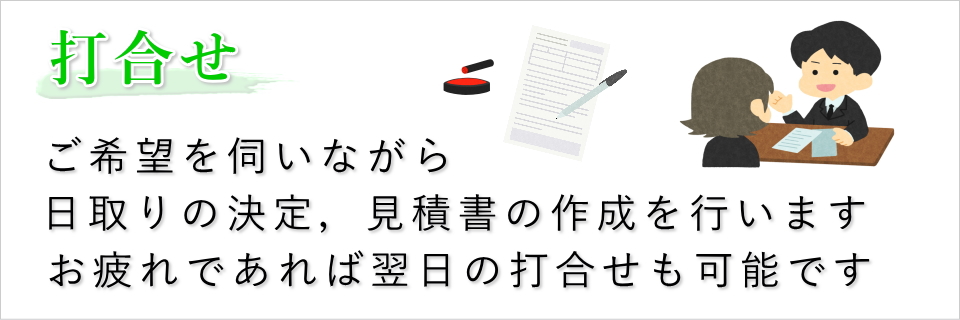 葬儀の打合せ(日程や費用が決定します)