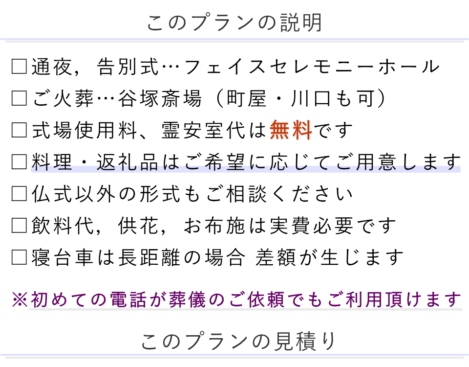 プランの説明