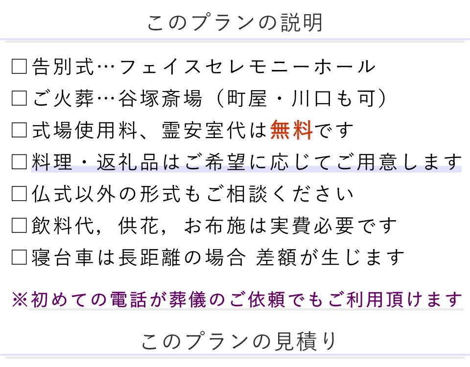 プランの説明