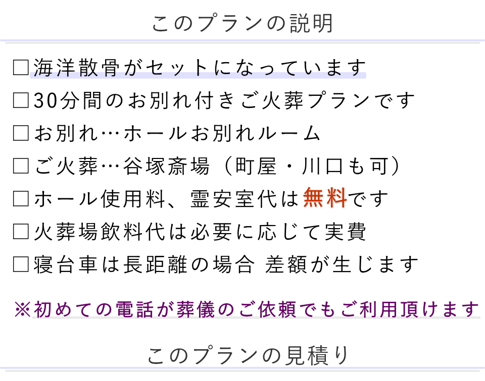 プランの説明