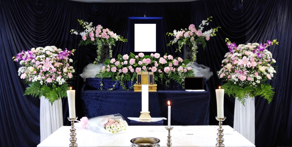 小さな花祭壇設営例